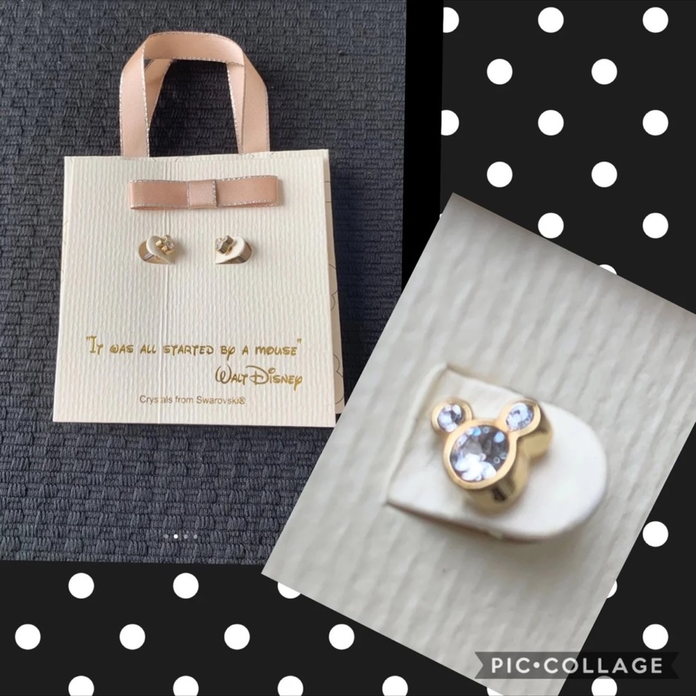 Disney Mickey Icon Earrings Gold Color